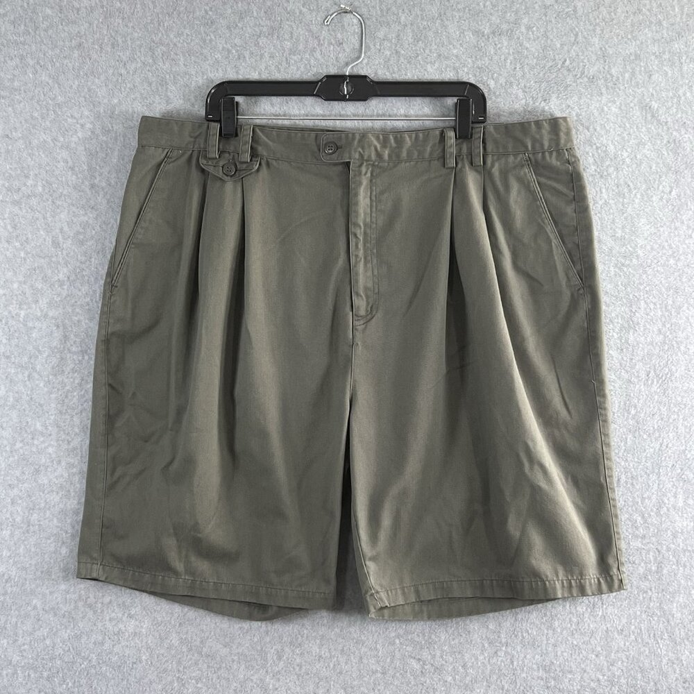 Resolute Bay Chino Shorts Men's Size 44 Golf Green Pleated Front Cotton Y2K